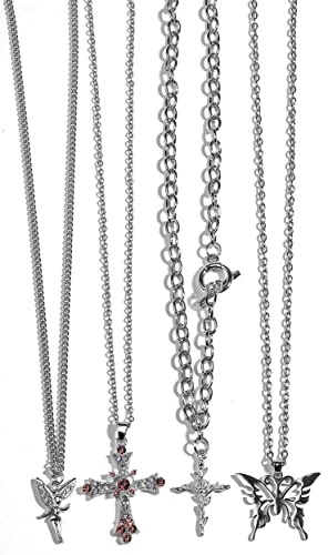 LIRUNQIN Y2k Accessories Cross Necklace Y2k Accessories Y2k Necklaces Y2k Jewelry Aesthetic Necklace Goth Grunge Necklaces