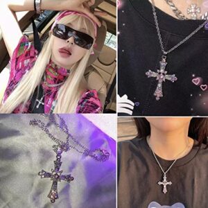 LIRUNQIN Y2k Accessories Cross Necklace Y2k Accessories Y2k Necklaces Y2k Jewelry Aesthetic Necklace Goth Grunge Necklaces