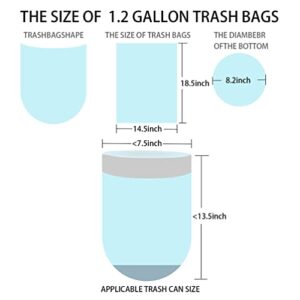 Small Trash Bag, 1.2 Gallon Garbage Bags Bathroom Trash can Liners for Bedroom Home Kitchen 80 Counts, Drawstring Shrink bag auto, White