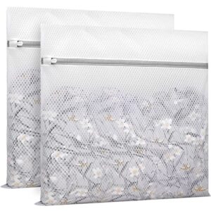 2pcs durable diamond mesh laundry bags for delicates 24 x 24 inches (2 xx-large)