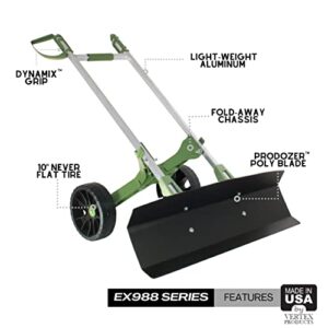 Easy Doze-It 30" SnoDozer Dynamix Grip | Commercial Shovel on Wheels | Snow Mover Scraper for Drive Walk Snow Removal | Made in USA by Vertex | Model EX988.30