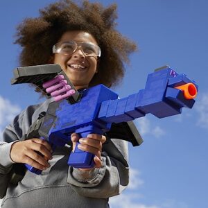 Nerf Minecraft Ender Dragon Blaster, 4-Dart Internal Clip, 12 Nerf Elite Foam Darts, Design Inspired by Minecraft Mob in The Game