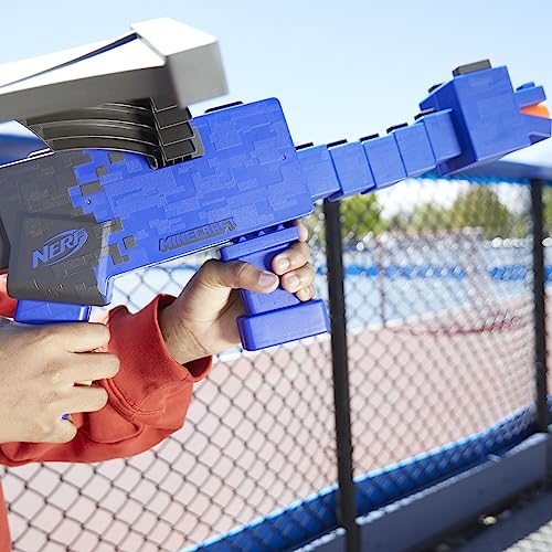 Nerf Minecraft Ender Dragon Blaster, 4-Dart Internal Clip, 12 Nerf Elite Foam Darts, Design Inspired by Minecraft Mob in The Game