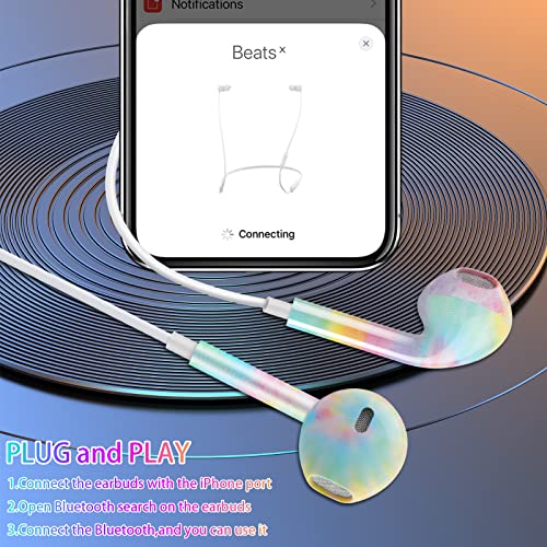 XNMOA Earbuds Wired for iPhone, Comfortable in-Ear Earphones,Connector Headphones Built-in Microphone & Volume Control,Compatible with iPhone14 13/12/11/Xr/Xs/Se/X/8/7/Plus Support All iOS System