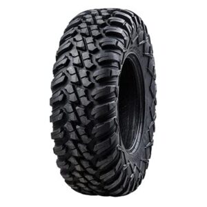 Tusk Racing Four 30x10-14 Tusk TERRABITE Heavy Duty 8-Ply Radial UTV Tires mounted on Tusk TETON Beadlock Wheels - POLARIS UTVs - 4/156 bolt pattern - Includes Lug Nuts (5+2 Wheel Offset, Smoke)