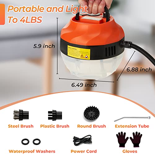 AUXCO 2500W Steam Cleaner, High Pressure Steamer for Cleaning, Handheld Portable Cleaners Home Use, Car Detailing, Cleaner Upholstery, Kitchen, Bathroom, Grout and Tile