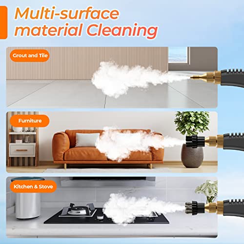 AUXCO 2500W Steam Cleaner, High Pressure Steamer for Cleaning, Handheld Portable Cleaners Home Use, Car Detailing, Cleaner Upholstery, Kitchen, Bathroom, Grout and Tile