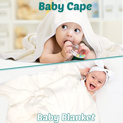 Chumia 6 Pack Baby Bath Towel, Soft Coral Fleece Absorbent Newborn Hooded Towel for Kids, 30 x 30 Inch Hooded Baby Toddler Bath Blanket Towel for Babies Toddler Infant Shower Gift Supplies (White)