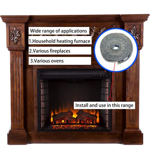 Stove and Fireplace Replacement Gasket Tape, High Temperature Fiberglass Flat Gasket Tape ，Self Adhesive Flat Gasket for Woodburning Coal Stoves Smokers (1" Width 78" Length)