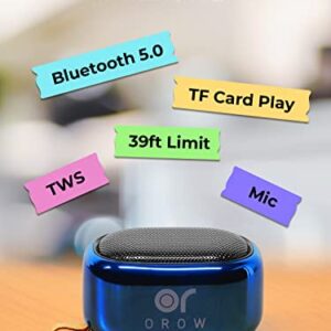 OROROW Small Bluetooth Speaker,Mini Portable Wireless Speaker,49-Foot Bluetooth Range,Enhanced Bass,Support TF Card,Bluetooth Speaker for iPhone,Travel,Hiking,Car,Gift(Blue)