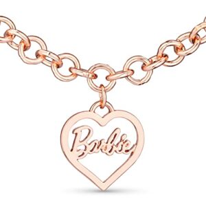 barbie round link heart necklace - rose gold