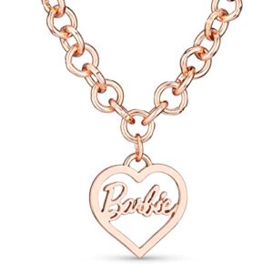 Barbie Round Link Heart Necklace - Rose Gold