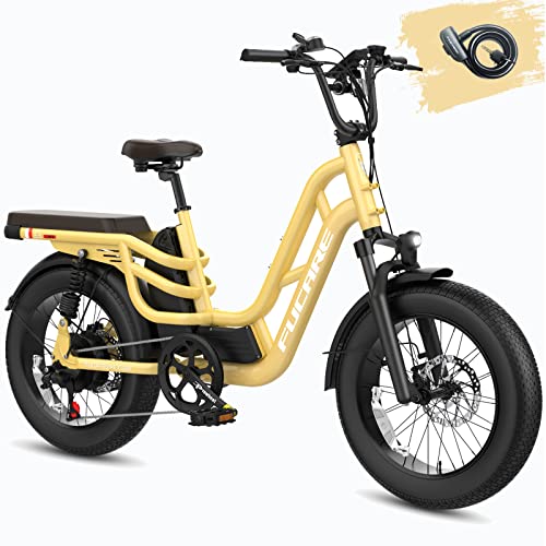 Fucare Libra 750W Electric Bike for Adults 32MPH 48V 20Ah LG Lithium Battery EBike with Full Suspension LCD Color Display 20"*4.0" All-Terrain Fat Tire 7 Speed Snow Commute Electric Bicycles