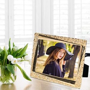 Kamiaha 5x7 Gold Picture Frame with High Definition Glass,2 Pack Modern Metal Photo Frame Display for Wall or Tabletop Display, Great Gift for Christmas or Wedding