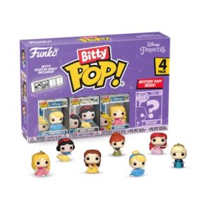 Funko Bitty Pop! Disney Princess Mini Collectible Toys - Cinderella, Snow White, Aurora & Mystery Chase Figure (Styles May Vary) 4-Pack