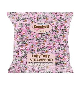 zeeskeit repackaged laffy taffy strawberry chew candy 2 lb, individually wrapped chewy and tangy, easter, birthdays, kosher candy