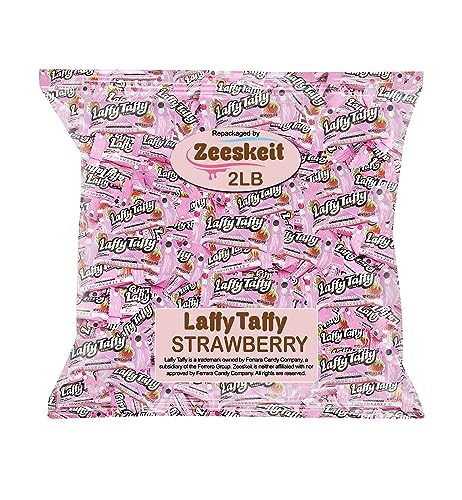 ZEESKEIT Repackaged Laffy Taffy Strawberry Chew Candy 2 Lb, Individually Wrapped Chewy and Tangy, Easter, Birthdays, Kosher Candy