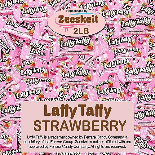 ZEESKEIT Repackaged Laffy Taffy Strawberry Chew Candy 2 Lb, Individually Wrapped Chewy and Tangy, Easter, Birthdays, Kosher Candy