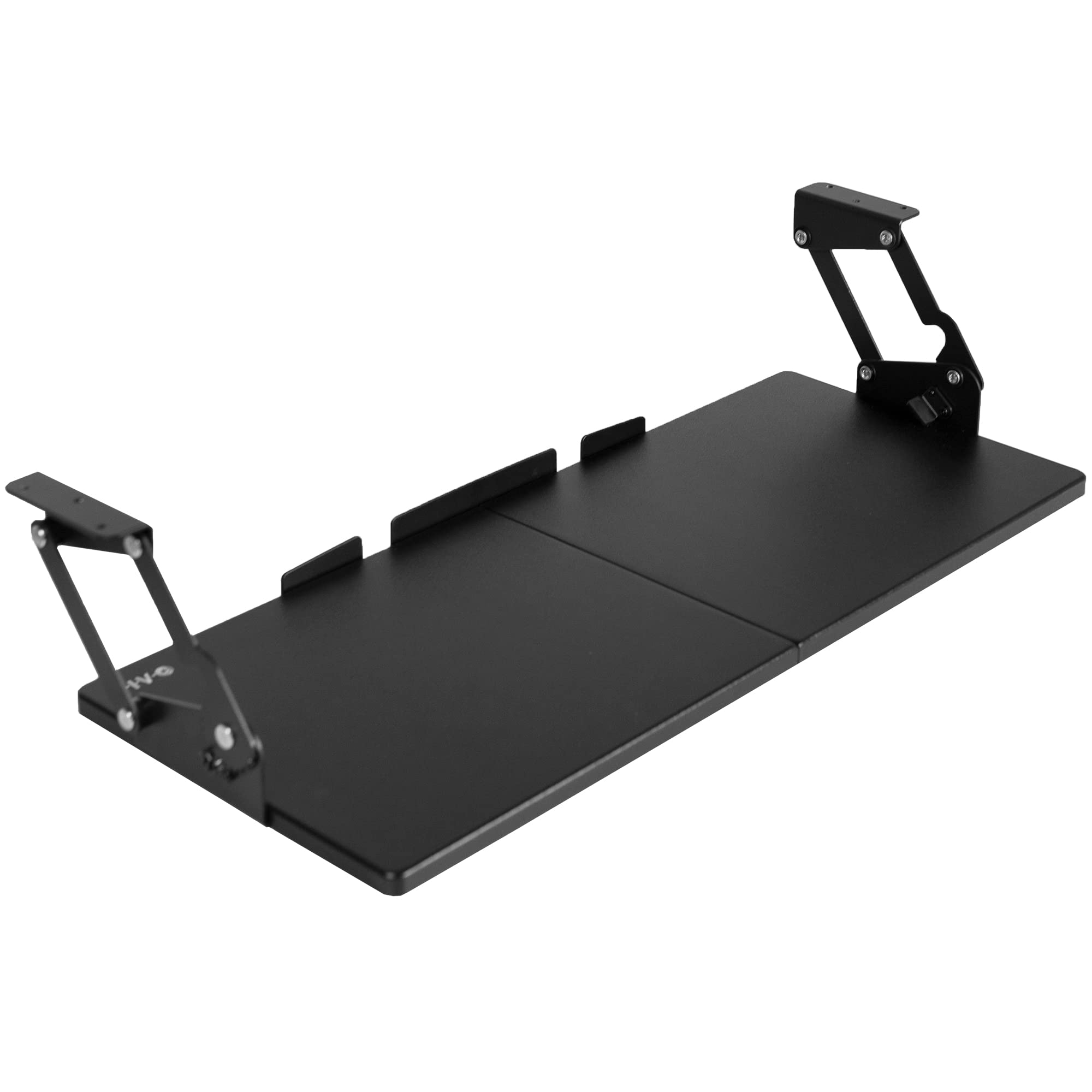 VIVO Large Under Desk 27 x 11 inch Computer Keyboard and Mouse Tray with Swinging Height Adjustment, 12 Settings, Platform Drawer for Typing, Black, MOUNT-KB08S