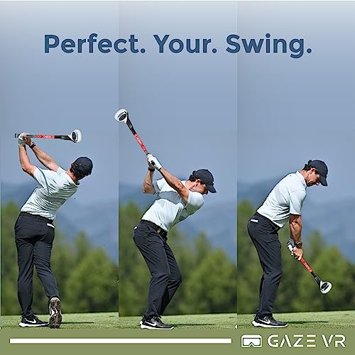 GazeVR VR Golf Club Attachment for Oculus Quest 2 | Pro Grip | Right & Left Controllers (Regular, Red)