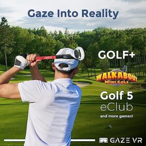 GazeVR VR Golf Club Attachment for Oculus Quest 2 | Pro Grip | Right & Left Controllers (Regular, Red)