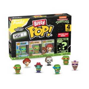 Funko Bitty Pop! Teenage Mutant Ninja Turtles Mini Collectible Toys - Leonardo, Michelangelo, April O'Neil & Mystery Chase Figure (Styles May Vary) 4-Pack