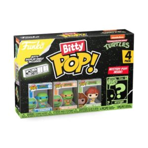 Funko Bitty Pop! Teenage Mutant Ninja Turtles Mini Collectible Toys - Leonardo, Michelangelo, April O'Neil & Mystery Chase Figure (Styles May Vary) 4-Pack