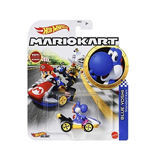 Hot Wheels Mario Kart Blue Yoshi Standard Kart