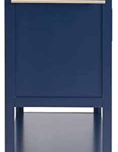 Crosley Furniture Katrina Kitchen Island with Faux Marble Top, Navy