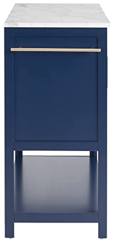 Crosley Furniture Katrina Kitchen Island with Faux Marble Top, Navy