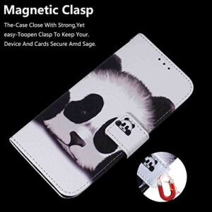 NATUMAX Phone Cover Wallet Folio Case for Oppo REALME 7 PRO, Premium PU Leather Slim Fit Cover for REALME 7 PRO, 2 Card Slots, Horizontal Viewing Stand, Fashion case, Panda