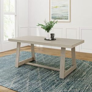 plank+beam 72 inch dining table, solid wood kitchen table, dinner table for dining room, seashell wirebrush