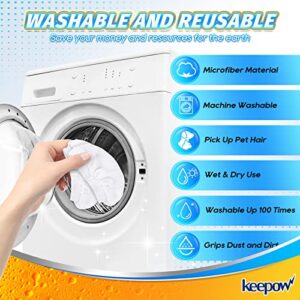 KEEPOW Universal Microfiber Cloths for Handheld Steam Cleaner, Compatible with Bissell Steam Shot, Comforday, PurSteam, Washable Rags, 4 Pack