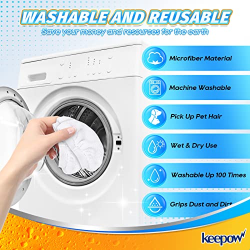 KEEPOW Universal Microfiber Cloths for Handheld Steam Cleaner, Compatible with Bissell Steam Shot, Comforday, PurSteam, Washable Rags, 4 Pack