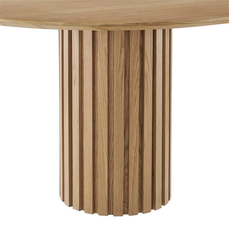 Modway Senja 95" Oval Modern Style MDF and Wood Dining Table in Oak