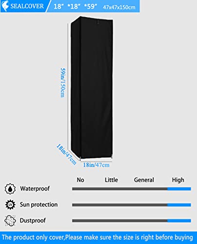 Sealcover 5 Tier Wire Shelving Cover, Black High Density Rack Cover W16*D16*H59, Storage Shelf Wire Cover, Storage Rack Cover Used to Cover Sundries.