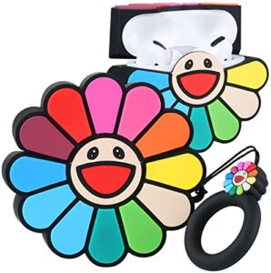 besoar for airpods pro 2019/pro 2 gen 2022 case cartoon cute kawaii silicone cases for apple airpod air pods pro design cover cool unique fun funny soft coves for girls girly boys(chromatic flowers)
