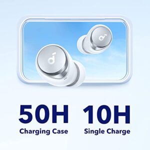 soundcore by Anker Space A40 Adaptive Active Noise Cancelling Wireless Earbuds, Reduce Noise by Up to 98%, Ultra Long 50H Playtime, Hi-Res Sound, App Customization, Wireless Charge (Renewed)
