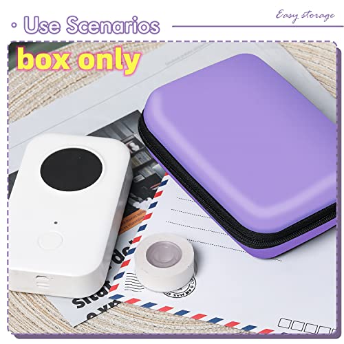 Phomemo Label Printer Case Compatible with Phomemo D30 D35 M02 M110 Label Printer, Mini Labeler Sticker Maker Storage Holder Also Fits for Tape Paper & USB Cable (Box Only),Purple