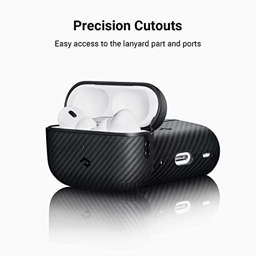 PITAKA for AirPods Pro 2 Case, Slim-Fit Shockproof Protective AirPods Pro 2nd Generation Case, Compatible with MagSafe, 600D Aramid Fiber Made