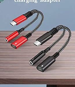 EARLA TEC USB C to 3.5mm Audio Jack and PD Charger Adapter Cable, 2-in-1 Splitter Cord Type C to 3.5 mm Headphones Aux with 60W Fast Charging Port Wire