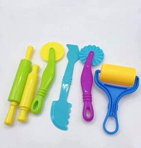 aoirfuq clay and dough tools six piece set - ages 3 & up