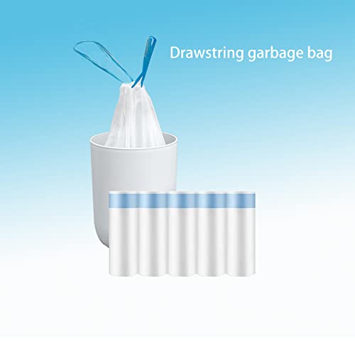 Trash Bag Drawstring Portable Kitchen Garbage Can Liners 3 Gallon White