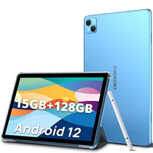 doogee t10 android tablet 2023, 10.1" fhd+ android 12 tablet, 15gb+128gb octa-core gaming tablet, 8300mah battery 2.4g/5g wifi tablet, tÜv low bluelight tablet android, bluetooth, gps, split screen