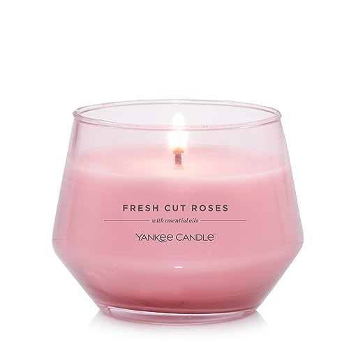 Yankee Candle Studio Medium Candle, Fresh Cut Roses, Pink Candle, 10 oz, Home Décor