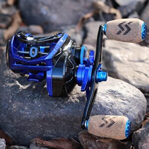 Sougayilang Baitcasting Reels, 7.3:1 Gear Ratio Fishing Reel with Magnetic Braking System- Right Handed