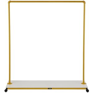 VEVOR Clothing Garment Rack, 59.1" x 14.2"x 63.0", Heavy-duty Clothes Rack w/Bottom Shelf, 4 Swivel Casters, Sturdy Steel Frame, Rolling Clothes Organizer for Laundry Room Retail Store Boutique, Gold