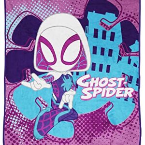 Marvel Spidey and His Amazing Friends Ghost Spider Gwen Throw Blanket - Measures 46 x 60 inches, Kids Bedding Features Gwen Stacy - Fade Resistant Super Soft Fleece (Official Product)