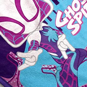 Marvel Spidey and His Amazing Friends Ghost Spider Gwen Throw Blanket - Measures 46 x 60 inches, Kids Bedding Features Gwen Stacy - Fade Resistant Super Soft Fleece (Official Product)