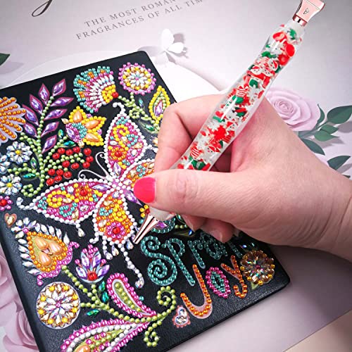 Rose Gold Metal Stainless Steel Tip Resin Diamond Painting Art Club Sticky Drill Dot Pen Stylus Kits Set Accessories Tool with Wax for 5d DIY Diamond Painting Gem Nail Art Christmas